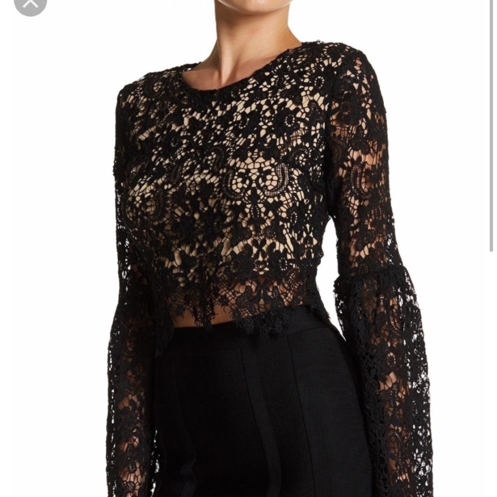 Garcia Lace Bell Sleeve Top NWT